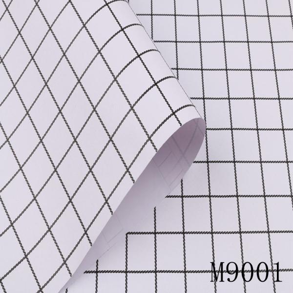 Black Grid 3D Adhesive Wallpaper 3D Wall Stickers Waterproof For Kitchen Bathroom