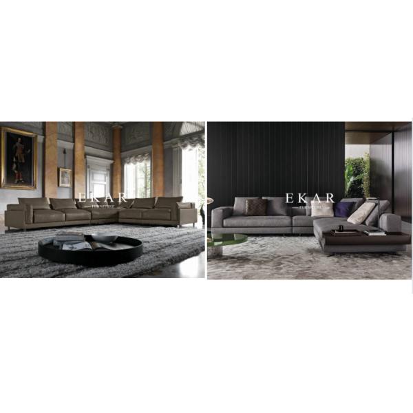 Modern Italian Sectional L Shaped Corner Fabric Couch Living Room Sofa