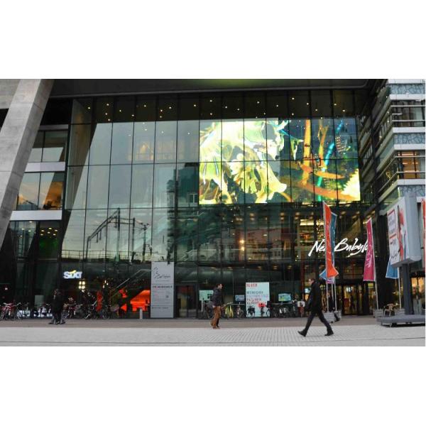 Ultra Slim Design Transparent LED Screens For Glass Wall / Stores Advertising