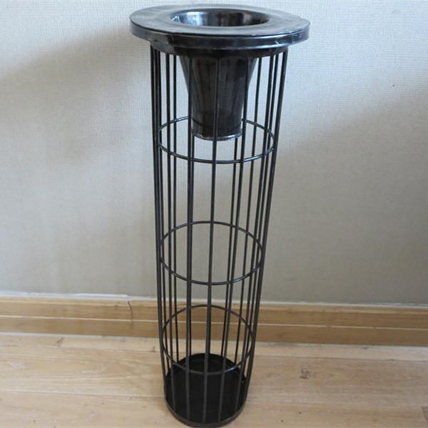 Flat / Oval Nylon Mesh Filter Bag , Carbon Steel Dust Collector Cages