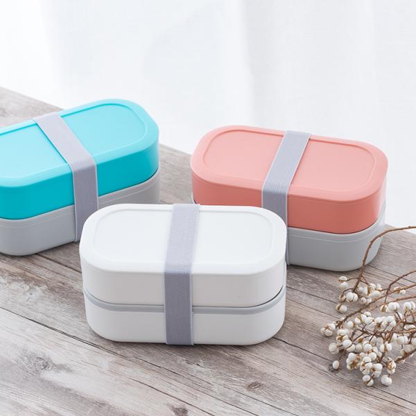 378g Stackable 2 Tier Custom BPA Free Leakproof Kids Bento Lunch Box Set with Bag