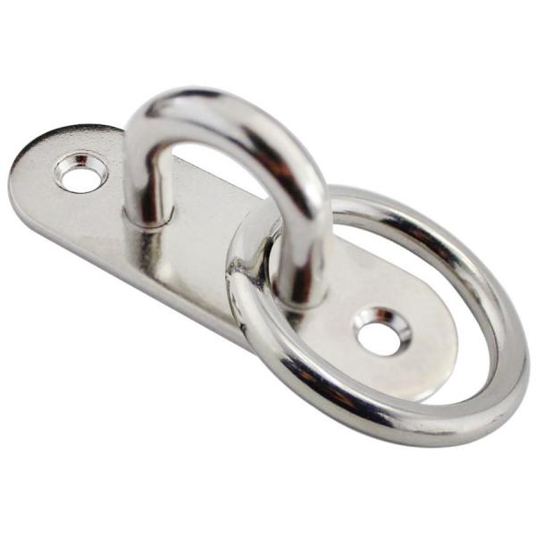 Polished Stainless Steel Oblong Pad Eye With Ring Welded High Strength