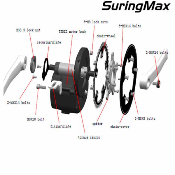 Brushless Geared Mid Motor Kit 30km/H For Electric Bike CE Certificate