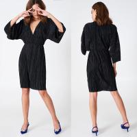 Vestido quimono plissado feminino 2018 da moda de verão para o verão