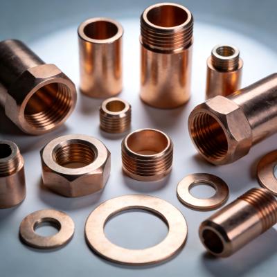 OEM ODM Copper CNC Turning Machining Parts for Heat Exchangers / Electronics
