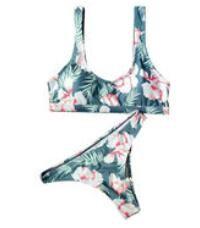 wo-piece Printed Bikini Vest Split Beach Swimwear two piece set women swimming suit Bikini swimsuit