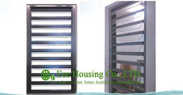 Hurricane-proof Aluminum Glass Louvered windows With Removable Screen,Jalousie louvre