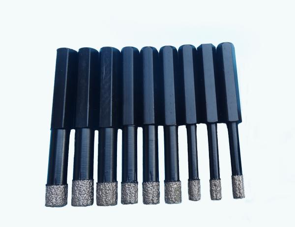 Vacuum Brazing Dry Diamond Core Bits For Ceramic / Porcelain Tile Drilling, Stone Tile Drilling