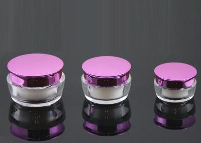 PMMA covered Plastic Cream Jars with a magenta shell  30ml