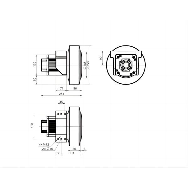 220mm Rubber AGV Drive Wheel Polyurethane Bearing 1150kg