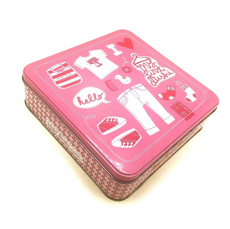DADI Custom Rectangle Metal Tins Storage Container with Lids for Cookie Candy Toys Crafts Multupurpose Kitchen Storage Gift Box