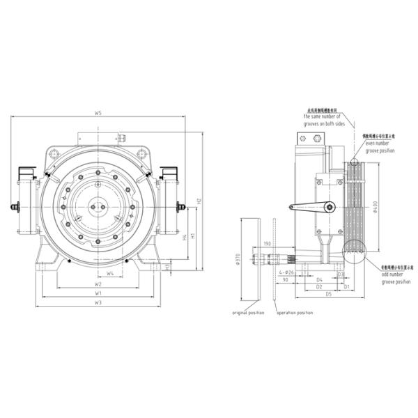 Single Wrap Gearless Traction Machine 320~1250kg Load  Passenger Lift