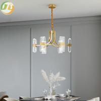 O clássico simples luxuoso nórdico do ouro conduziu o candelabro da luz do pendente para o quarto da sala de jantar da sala de visitas