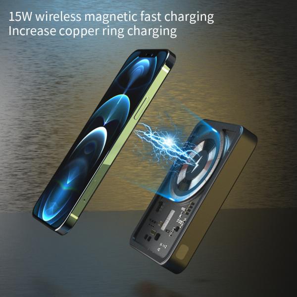 Быстрая зарядка складное беспроводное зарядное устройство 15W PD магнитный энергобанк для телефона