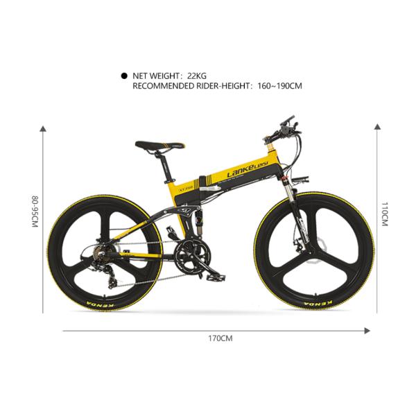 Lankeleisi Foldable Electric Bike , 26 Inch Electric Mountain Bike 400W Motor