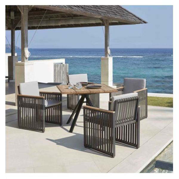 Modern Outdoor Aluminum Rattan Garden Sofa Chair Set Waterproof Eco-Friendly for Villa Apartment Courtyard & Leisure Lounge Use