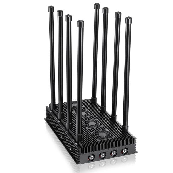 8 antennas  jammer with Intelligent cooling system,blocking 2G,3G,4G,5G signals,cover range up to 150m