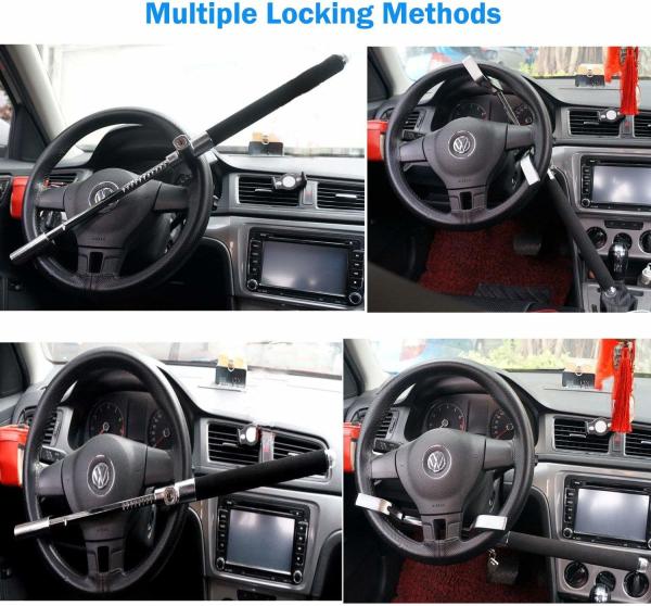 Retractable Car Steering Wheel Lock , Vehicle Truck SUV Anti Theft Steering Lock