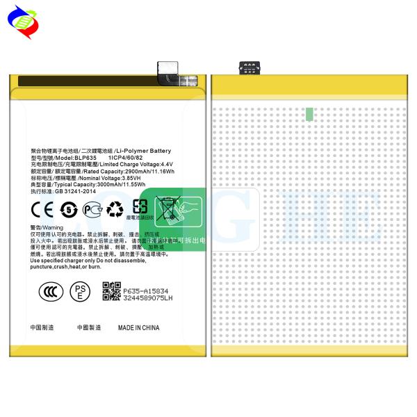 OPPO R11 Batería 3000mAh BLP635 Baterías recargables con protección de doble IC
