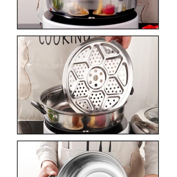 Wholesale 28cm Cooking Pot 2 Layer Cooking Steamer Stainless Steel Food Steamer Steamer Pot With Lid
