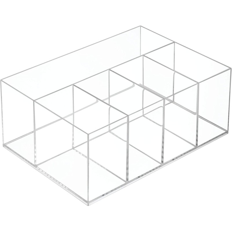 Modern Transparent Plastic Storage Case with Compartments for Beauty Products Toiletries and Personal Items