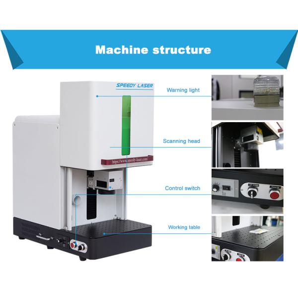 Машина маркировки металла/промышленная машина 30W 50W 60W маркировки лазера с закрытой крышкой защиты