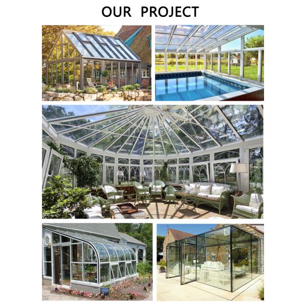 Isolement thermique Villa Serre Protection contre les ultraviolets Conservatoire Chambres solaires Chambres en verre trempé Garage Porte salle solaire Terrasse