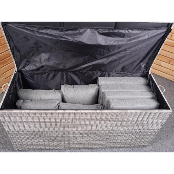 Spacious Multifunctional Wicker Rattan Garden Storage Box with Wheels by AJUNION