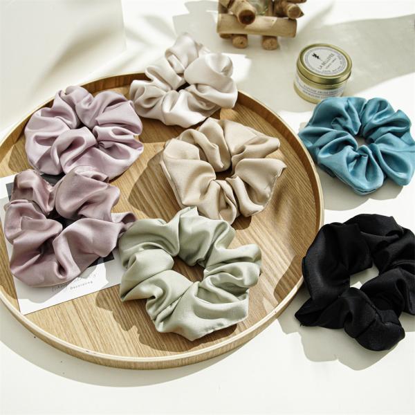Acetate satin large girls scrunchie headdress Japanese Korean texture cloth loop tie hair rope wholesale