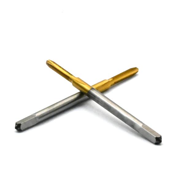 Tap for metric thread for through hole straight 2 flutes spiral web thining of chamfer M2x0.4