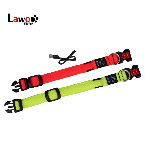 Pet Usb Rechargeable Led Collar For Dog , Custom Glow In The Dark Dog Collar