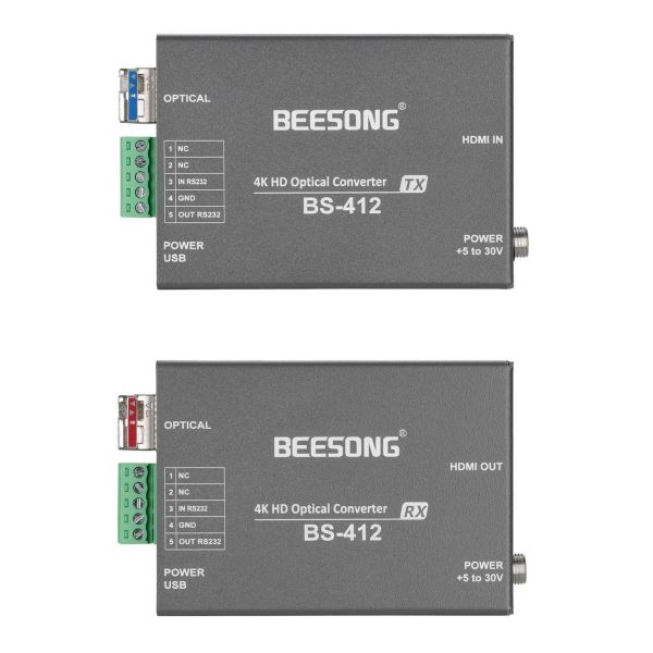 Newest Mini 4K60 HDMI Fiber Optic Converter with RS232 Data