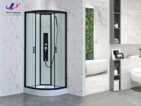 Salle de douche de design moderne avec cadre noir mat et verre trempé 4/5mm avec toit en verre