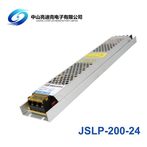 Reliable Outdoor 200W IP20 Slim LED Power Supply 24 Volt Nature Cooling