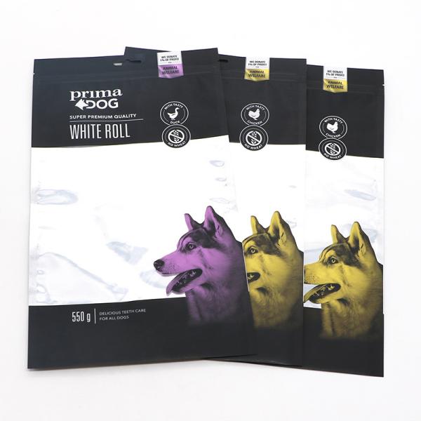 high quality custom resealable zip lock dog treats snack package with window plastic pet food packaging bags