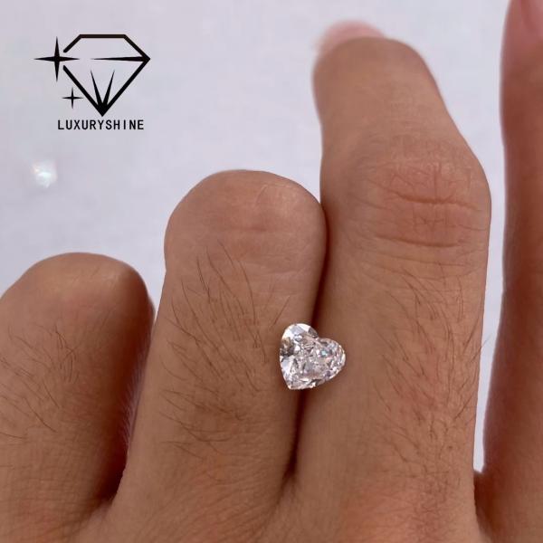 LuxuryShine VVS2 White Heart Excellent Cut Lab Grown Diamond 1CT 2CT 3CT 4CT 5CT Support Special Customization