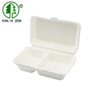recipientes biodegradáveis da preparação da refeição de 8in 2 caixas afastadas do bagaço dos compartimentos