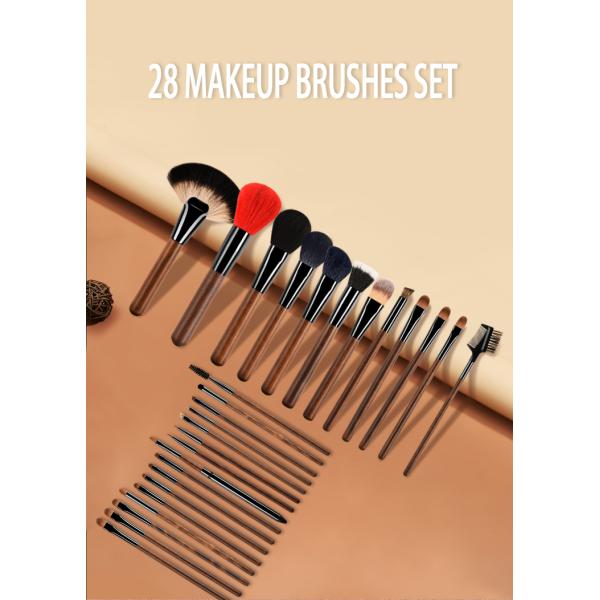 189A0428 Fabricant 28PCS Cheveux d'animaux Tubes de cuivre Poignée en bois Logo personnalisé