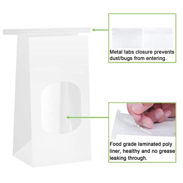 Papel Kraft Grãos de café Embalagem Sacos de papel com PVC Transparente Janela transparente personalizada