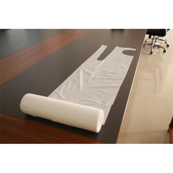 White Disposable PE Apron / Plastic Throw Away Aprons For Food Industry