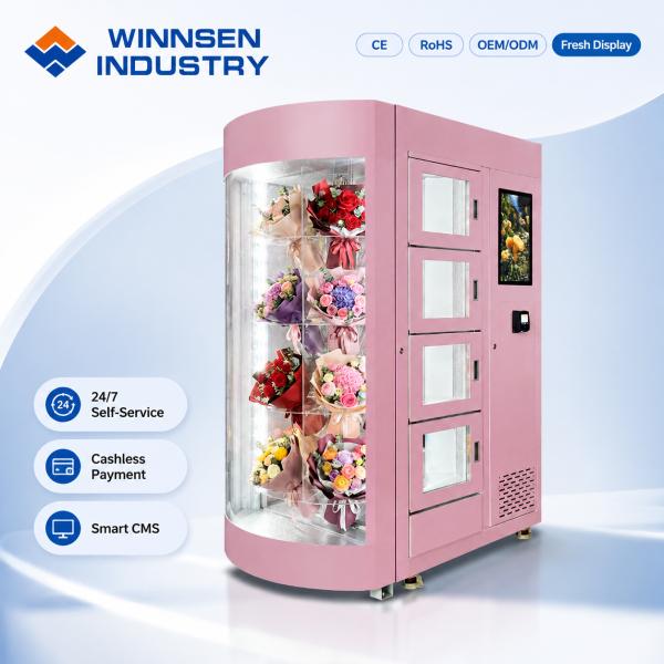 Winnsen 24 Slots Smart Fresh Flower Vending Machine Refrigerated Humidified for USA