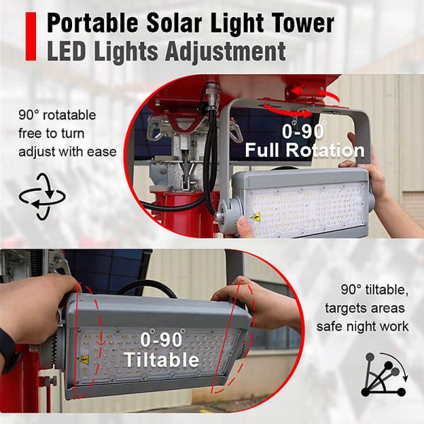 Simple Solar Light Tower Quick Deployment  Mast Height 3.5M Quick Deployment Telescopic Solar LED Light Tower
