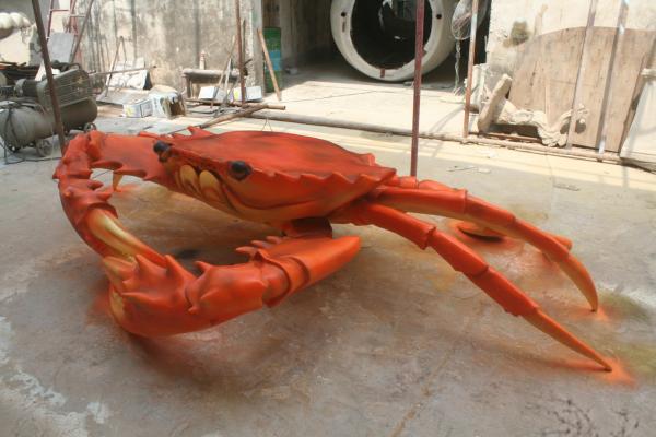 Marine Crab FRP Animal Sculpture Museum Display Custom To Map
