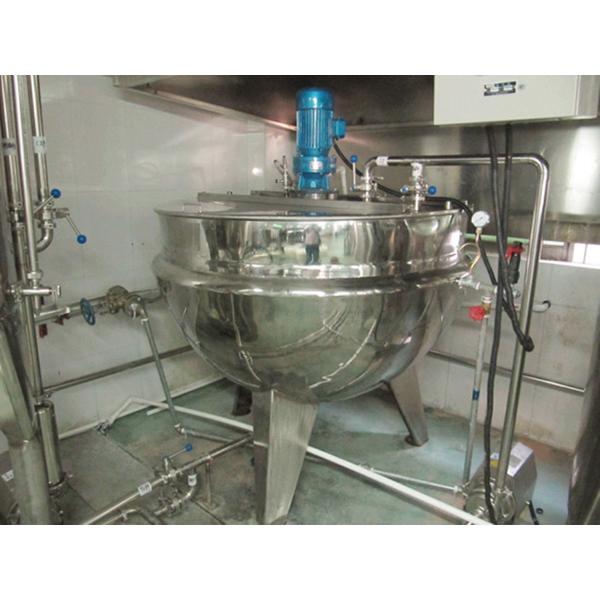 Food Industry Stainless Steel Steam Jacketed Kettle With Mixer / Scraper