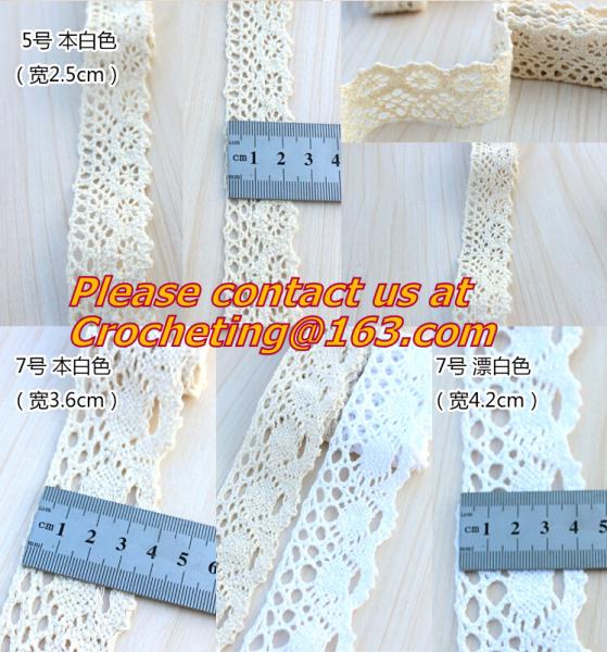 5M Ivory 2.5cm Width Vintage Style Cotton Crochet Lace Edge Trim Ribbon Sewing Crafts Fabr