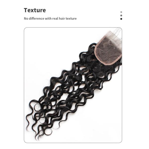 Fine Hand Tie 8A 10 inch Remy Human Hair Closure Water Wave 25.4cm