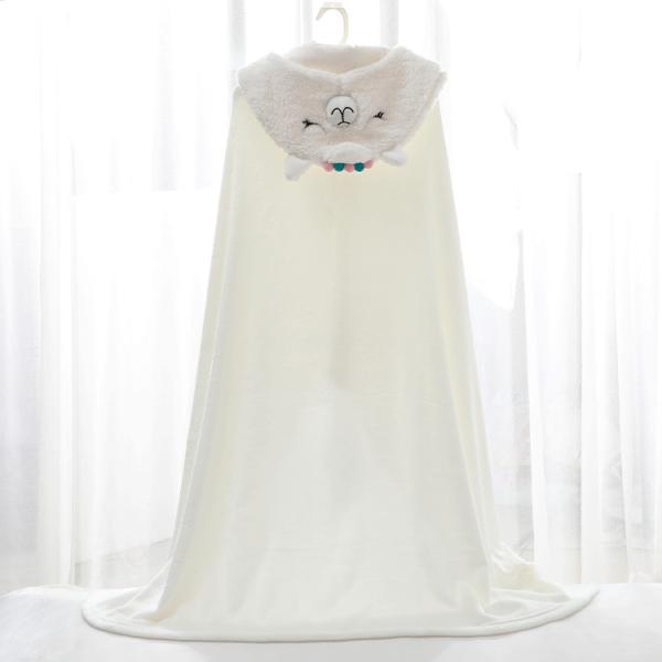 100 Polyester Hooded Throw Blanket Breathable Wrap Around Fleece Blanket