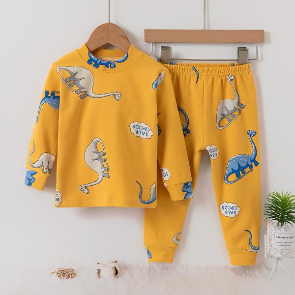 Breathable Kids Winter Night Suits / Comfy Warm Pajamas For 80cm 90cm height