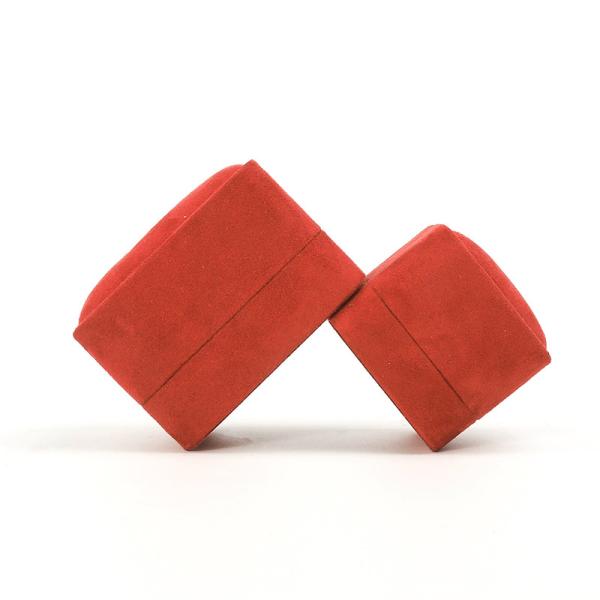 Square red Velvet Jewelry ring Box customizable Jewellery Box packaging