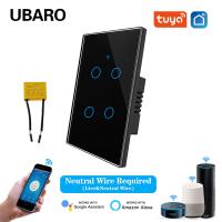 Tuya Smart Home 4Gnag Interruptor de Luz de Controle de Voz com App WIFI Temporizador Remoto e Compartilhamento Sem Neutro